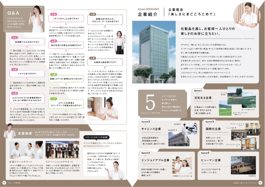 メナード採用パンフレットの中面2